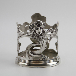 WMF Silver Plated Bottle Stand with Art Nouveau Maiden