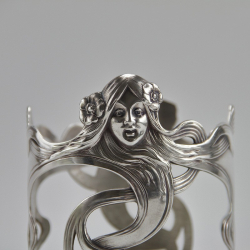 WMF Silver Plated Bottle Stand with Art Nouveau Maiden