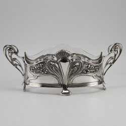 WMF Silver Plated Flower Dish with Original Crystal Cut Glass Liner