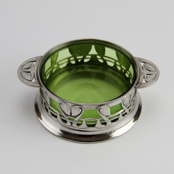 Archibald Knox for Liberty and Co. Pewter Bowl with Powell Green Glass Liner