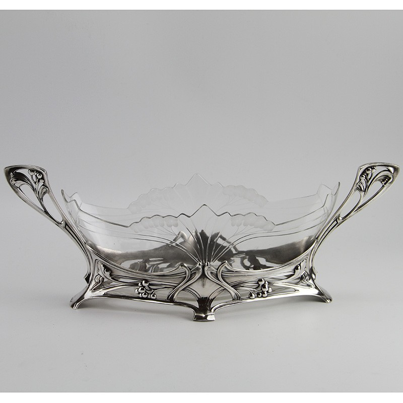 WMF Silver Plated Flower Dish with Original Glass Liner