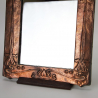 Arts and Crafts Copper Mirror with Raised Arrow-Topped Details