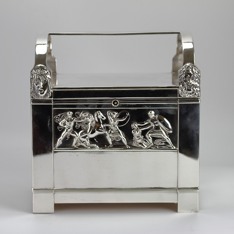 WMF Art Nouveau Silver Plated Jewel Casket with Original Key