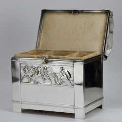 WMF Art Nouveau Silver Plated Jewel Casket with Original Key
