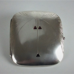 Silver Cigarette Case and Matching Vesta of Secessionist Design