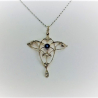 Art Nouveau Sapphire and Old Cut Diamond Pendant