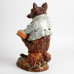 Wayte & Ridge Longton Staffordshire Majolica Figure of a Seated Fox