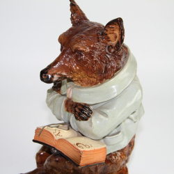 Wayte & Ridge Longton Staffordshire Majolica Figure of a Seated Fox