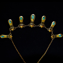 Murrle Bennett Art Nouveau 15ct Gold and Turquoise Necklace
