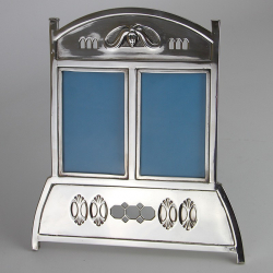 Argentor Rare Art Nouveau Jugendstil Silver Plated Double Photo Frame