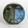 Troika Wheel Vase Decorated in Shades of Blue and Green with Incised Decoration