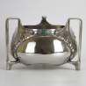 Orivit Art Nouveau Pewter Fruit Bowl with Three Handles