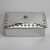 Liberty Tudric Pewter Box Inset with a Turquoise Cabochon