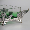 WMF Art Nouveau Silver Plated Flower Dish with Original Crystal Liner