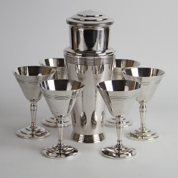 Mappin & Webb Art Deco Silver Plated Cocktail Shaker and...