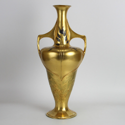 Orivit Art Nouveau Gilded Pewter Vase with Twin Handles