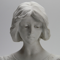 Affortunato Gori Bisque Porcelain Bust of a Young Woman