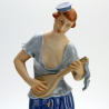 Royal Dux Art Deco Porcelain Figure of Lady Playing a Mandolin