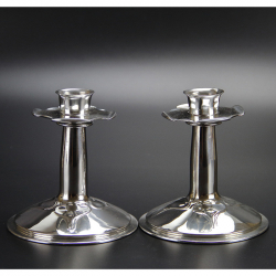 Archibald Knox for Liberty & Co Pair of Pewter Candlesticks