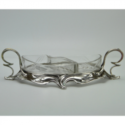 WMF Silver Plated Preserve Stand With Original Glass Liners