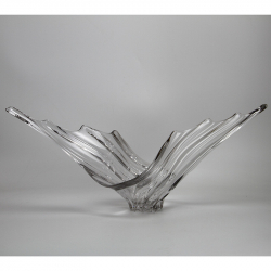 French 1950s Cofrac Art Verrier Crystal 'Splash' Bowl