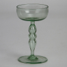 Six Art Nouveau / Jugenstill Liquer Glasses in Pale Green Glass