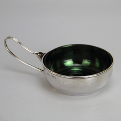 C R Ashbee Arts and Crafts Silver Porringer Set with Oval Cabochon