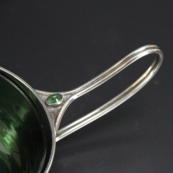 C R Ashbee Arts and Crafts Silver Porringer Set with Oval Cabochon