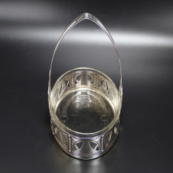 WMF Art Nouveau Silver Plated Fruit Dish with Crystal Cut Glass Liner