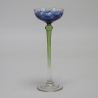 Fritz Heckert Flower Form Blue Enameled Art Nouveau Liqueur Glass
