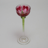 Fritz Heckert Flower Form Pink Enameled Art Nouveau Liqueur Glass