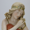 Ernst Wahliss Art Nouveau Jugendstil Pottery Half Figure of a Girl