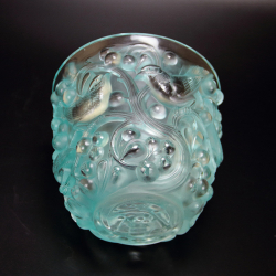 Rene Lalique Avallon Vase in Rare Turquoise Colour