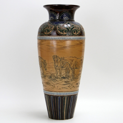 Doulton Lambeth Large Stoneware Vase Designed by Hannah...