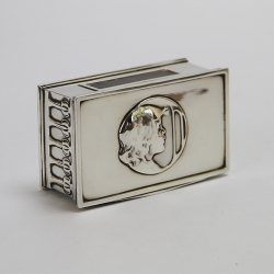 William Hutton Arts and Crafts Silver Cigarette Box Designed by Kate Harris