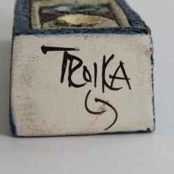 Troika Cornwall Coffin Vase Decorated by Anne Lewis