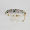 Art Deco Gold and Silver Bracelet Set with Diamonds and Emeralds