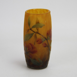 Daum Art Nouveau Cylindrical Cameo Glass Vase