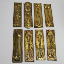 Arts and Crafts Brass Door Plates 12 in Total