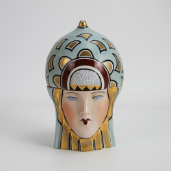 Robj Ceramic Art Deco Bonbonniere Decorated in Duck Egg...