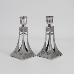 WMF Pair of Art Nouveau Secessionist Silver Plated...
