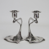 Two Pairs of WMF Art Nouveau Silver Plated Candlesticks