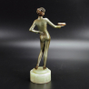 Josef Lorenzl Art Deco Bronze Figure Bell Hop Girl