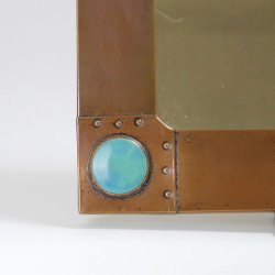Arts and Crafts Rectangular Planished Copper Wall Mirror