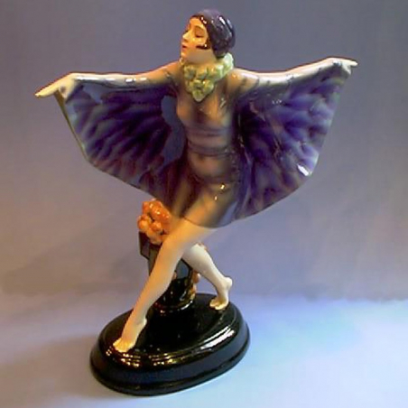 Goldsheider & Lorenzl Blue Butterfly Girl Ceramic