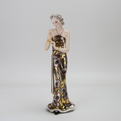 Goldscheider (Austrian) Art Deco Figurine of a Lady in Evening Dress