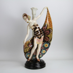 Goldscheider (Austrian) Art Deco Figurine with Lamp...