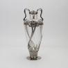 Orivit Art Nouveau Pewter Vase with Maiden Heads