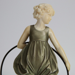 Ferdinand Preiss Two Bronze and Ivory Figures 'Sonny Boy' and 'Hoop Girl'