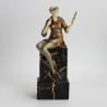 Ferdinand Preiss Art Deco Bronze and Ivory Figure 'Powder Puff'